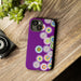Dual Layer Tough Phone Cases Crochet Patterned Floral Purple