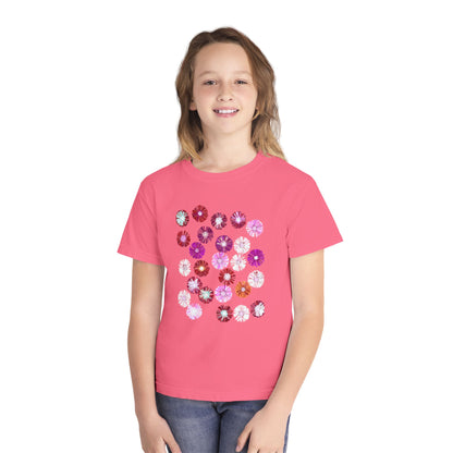 Floral Youth Midweight Tee for Spring Celebrations
