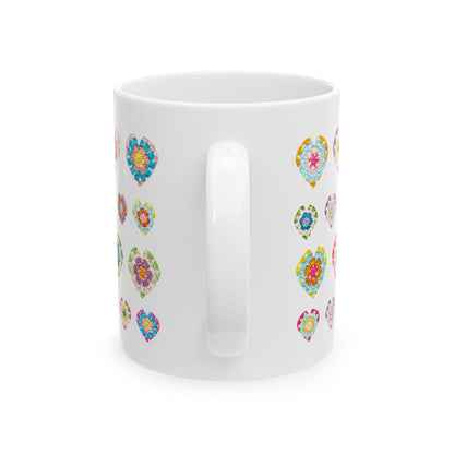 Love Heart Print Ceramic Mug (11oz)