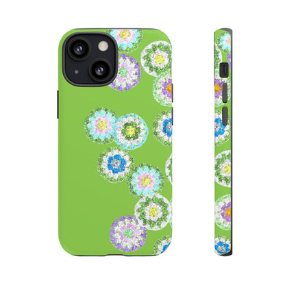 Dual Layer Tough Phone Cases Floral Green