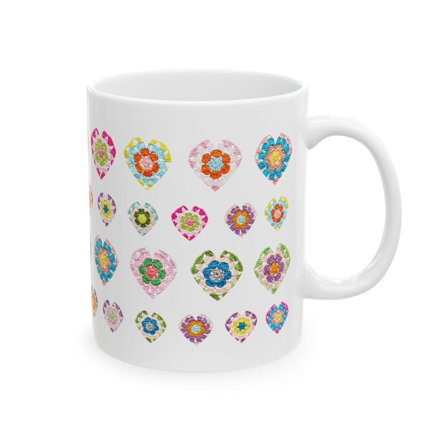 Love Heart Print Ceramic Mug (11oz)