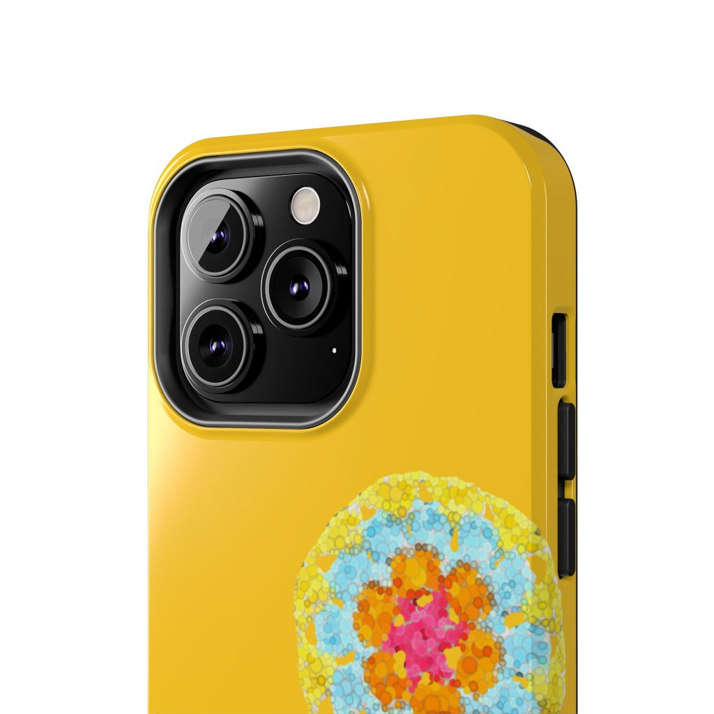 Crochet Pattern Print Tough iPhone Case Floral Yellow