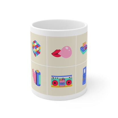 Classic 80s 90s Elements Print Ceramic Mug 11oz