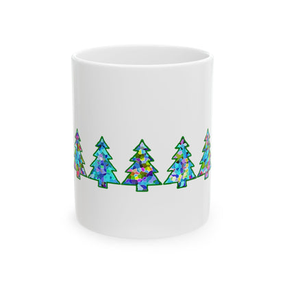 Coffee Mug Design Image--Christmas Tree With Colourful Lights ( Clear Background )