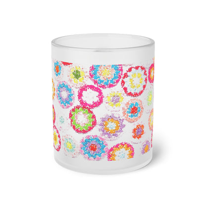 Frosted Glass Mug Floral Cherry Blossom