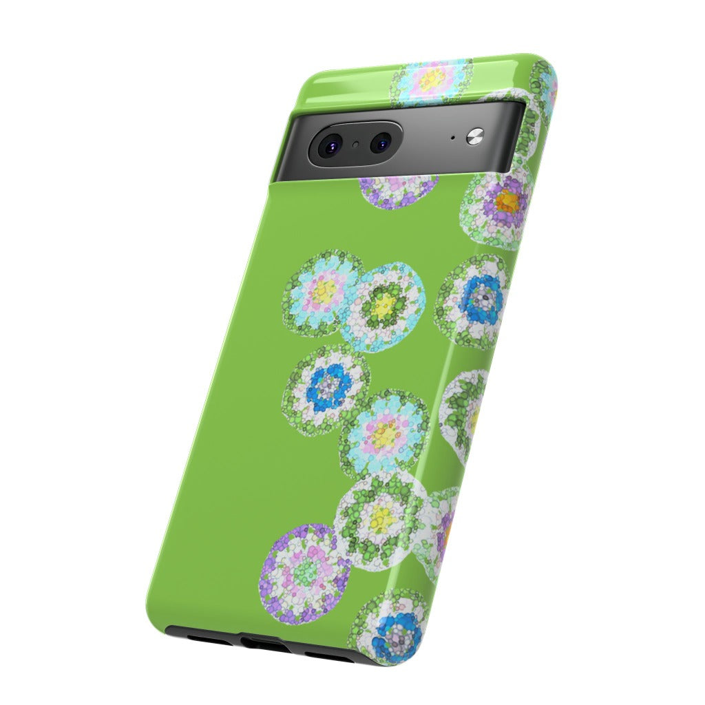 Dual Layer Tough Phone Cases Floral Green