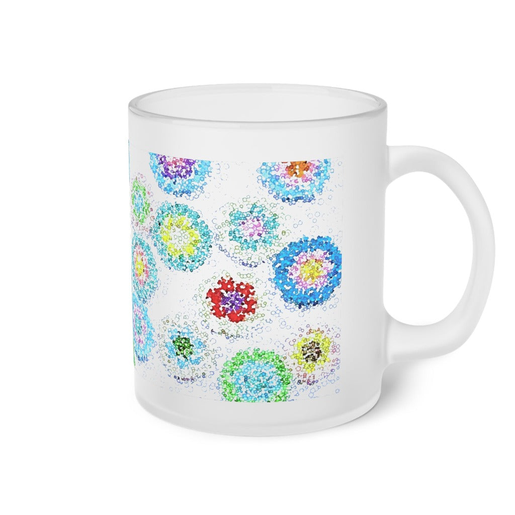 Frosted Glass Mug Floral Summer Breeze