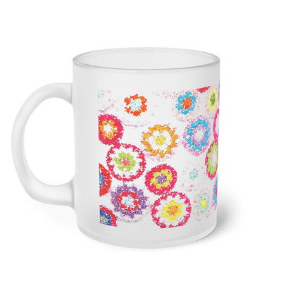 Frosted Glass Mug Floral Cherry Blossom