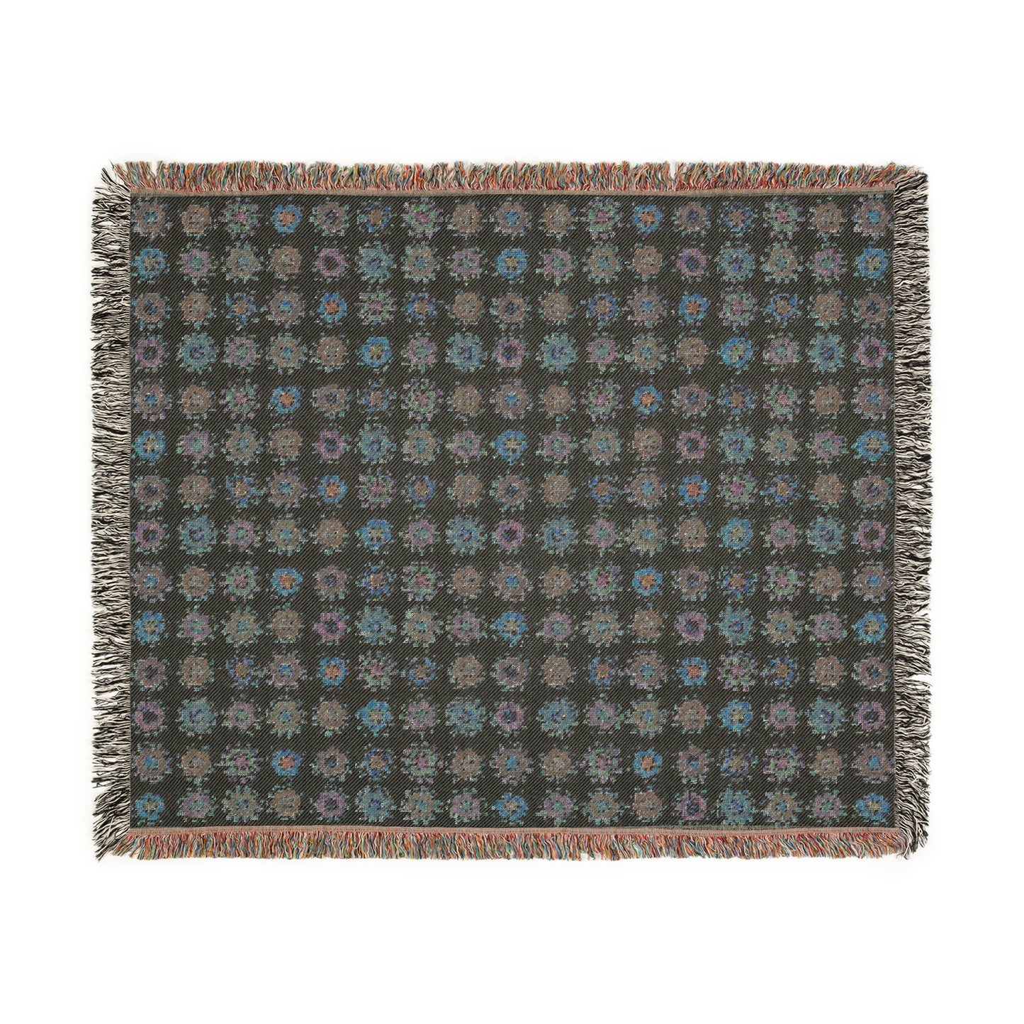 Boho Floral Woven Blanket - Natural