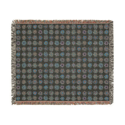 Boho Floral Woven Blanket - Natural