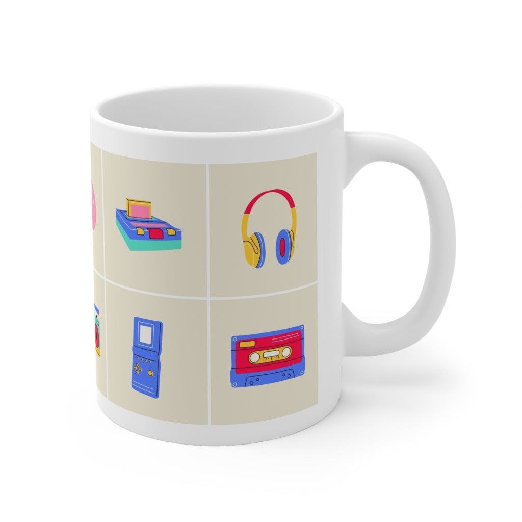 Classic 80s 90s Elements Print Ceramic Mug 11oz