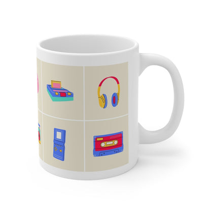 Classic 80s 90s Elements Print Ceramic Mug 11oz