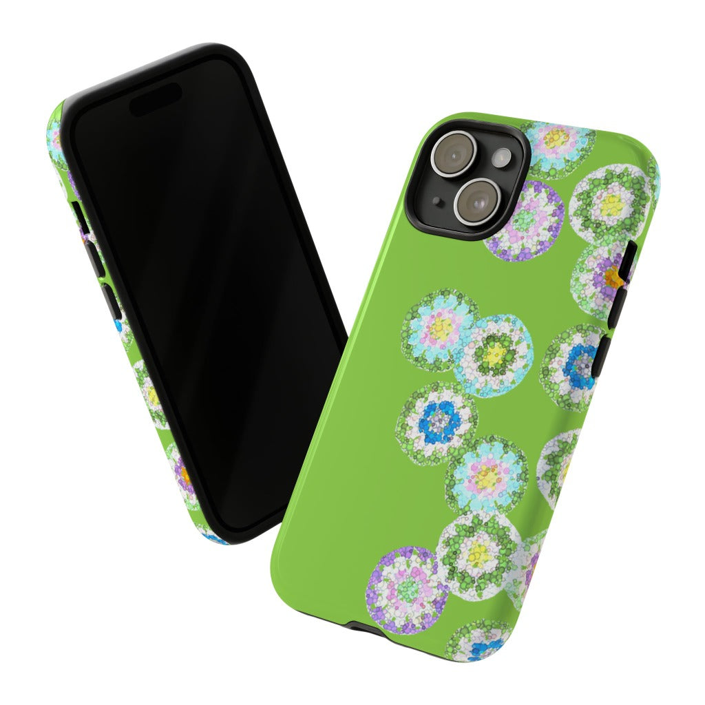 Dual Layer Tough Phone Cases Floral Green