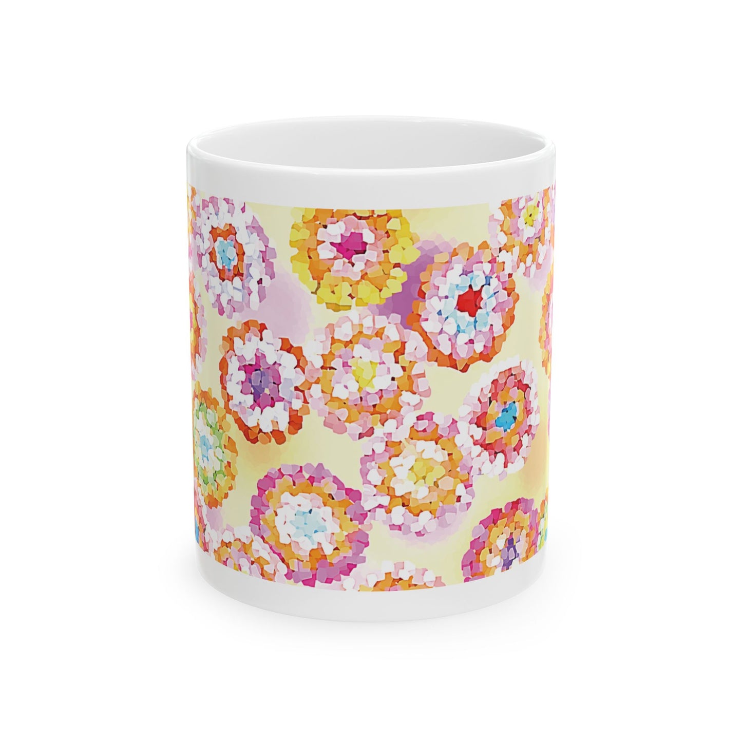 Floral Ceramic Mug Yellow