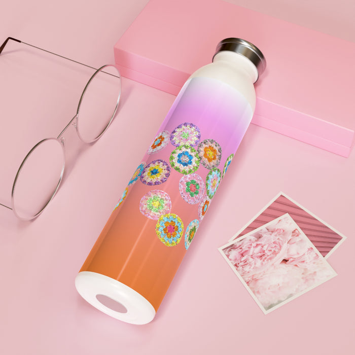 Insluted Double-Walled Stainless Steel Slim Water Bottle, Sunset 600ml