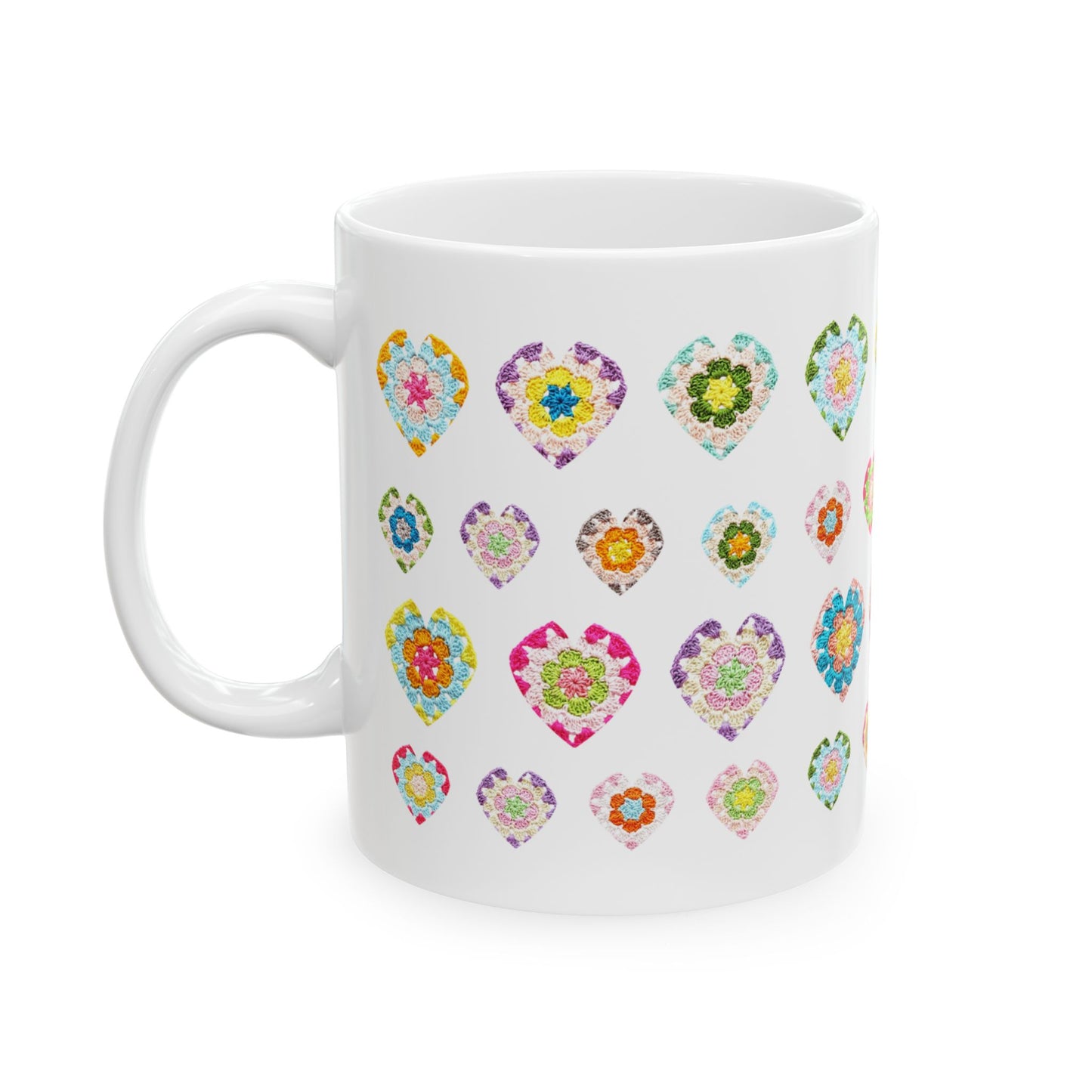 Love Heart Print Ceramic Mug (11oz)