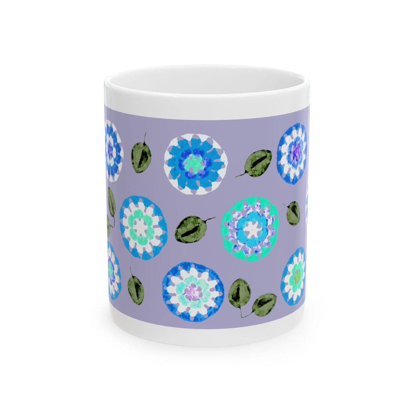 Coffee Mug Design Image--Crochet Pattern Blue Purple