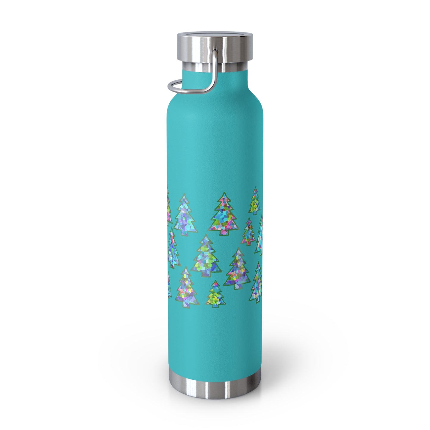 Christmas Tree Pattern Print Copper Bottle, 22oz