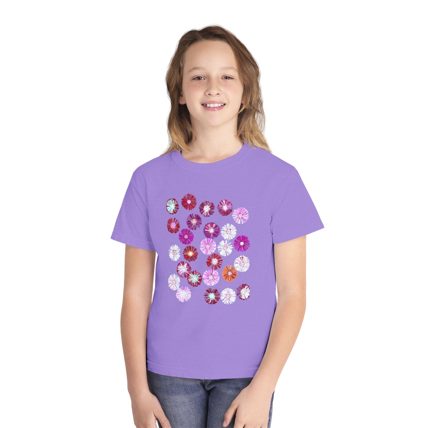 Floral Youth Midweight Tee for Spring Celebrations