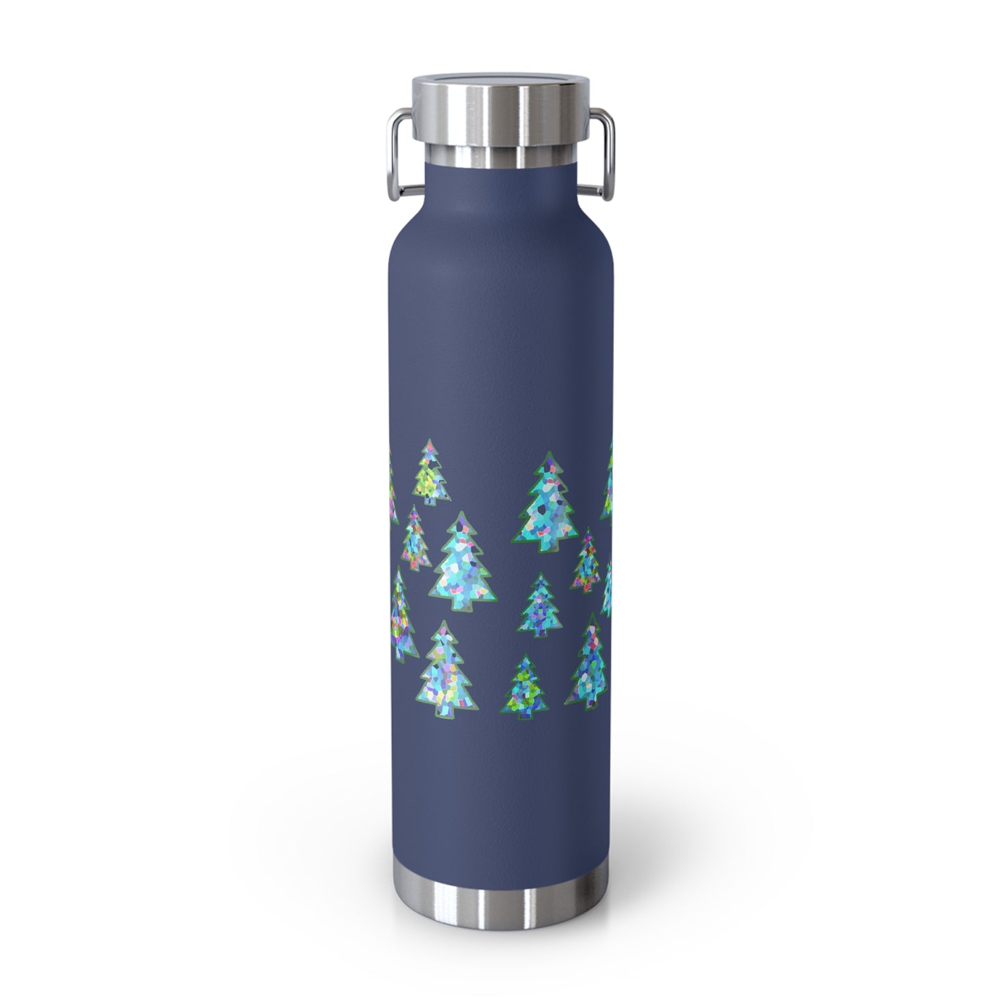 Christmas Tree Pattern Print Copper Bottle, 22oz