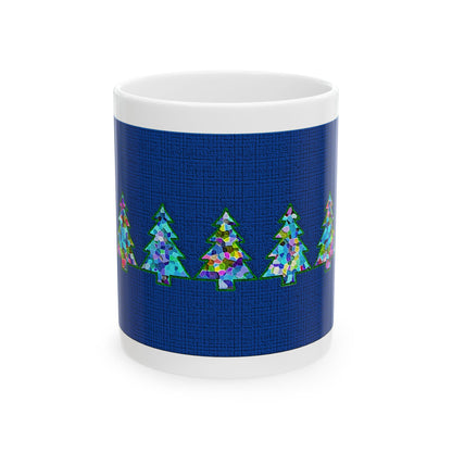 Coffee Mug Design Image--Texturerized Christmas Tree In Midnight Blue