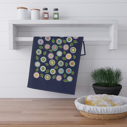 Crochet Pattern Tea Towel Navy Blue