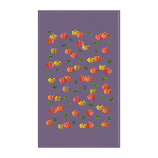 Kitchen Towel Pumpkin Pattern Purple