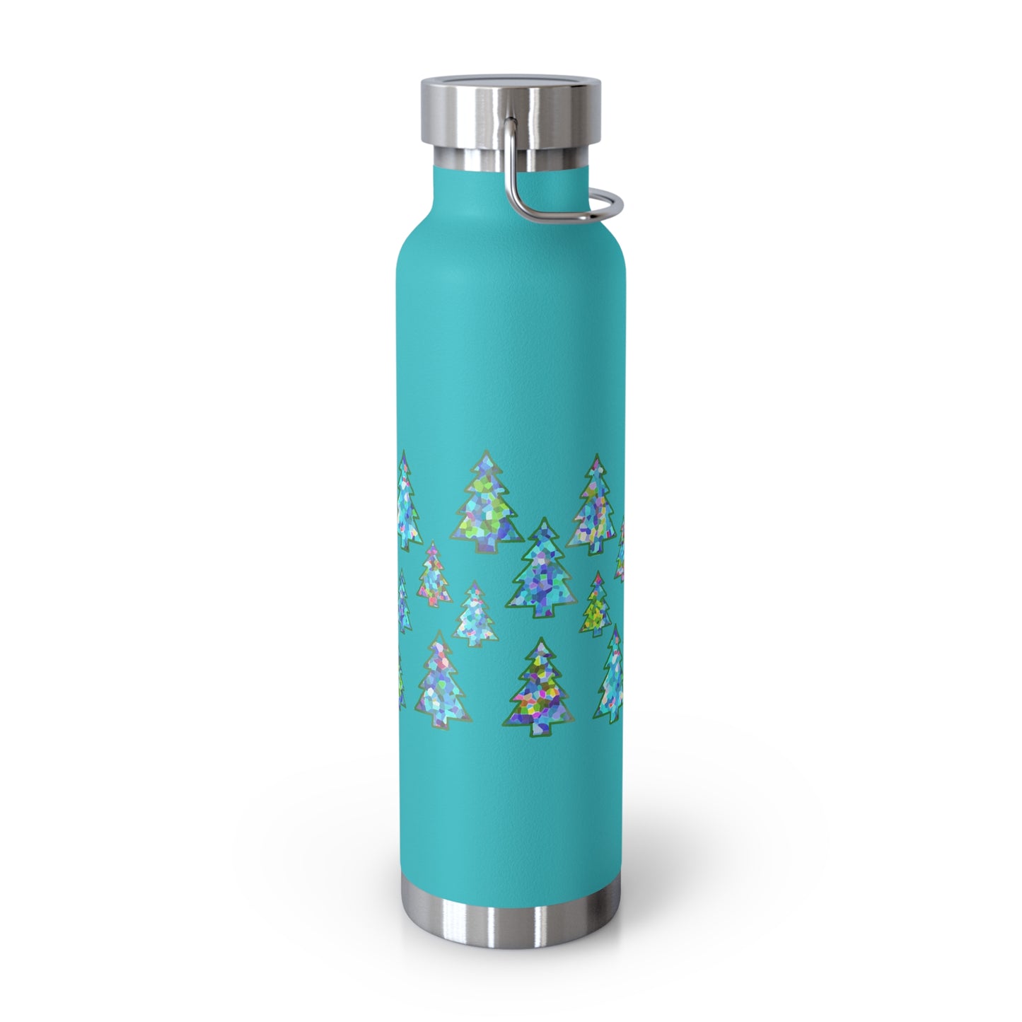 Christmas Tree Pattern Print Copper Bottle, 22oz