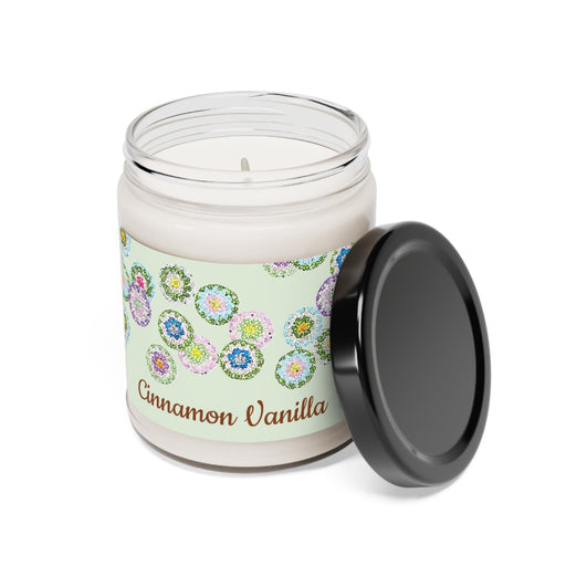 Natural Soy Wax Scented Candle Cinnamon Vanilla, 9oz Glass Jar