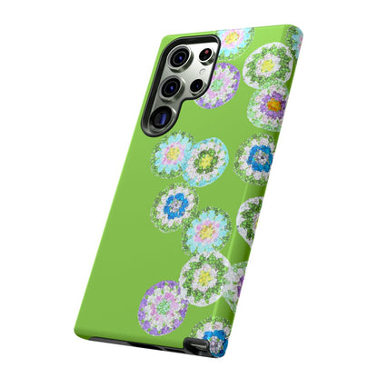 Dual Layer Tough Phone Cases Floral Green