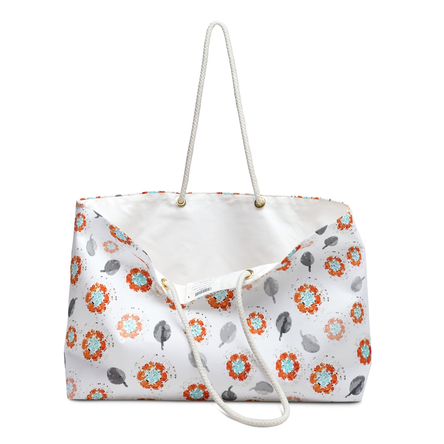 Orange Flower Weekender Bag