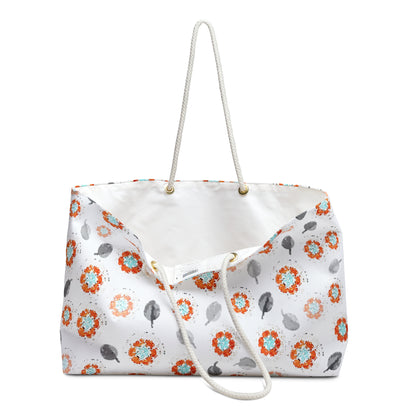 Orange Flower Weekender Bag