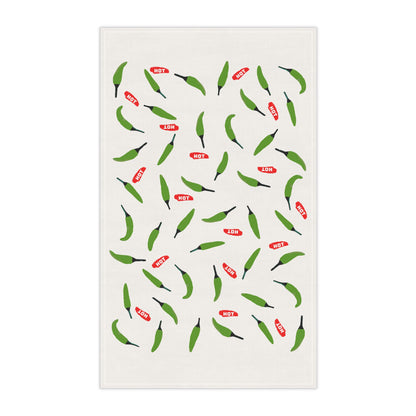 Copy of Chili Pepper Pattern Cotton Tea Towel — White Kitchen Dish Towel