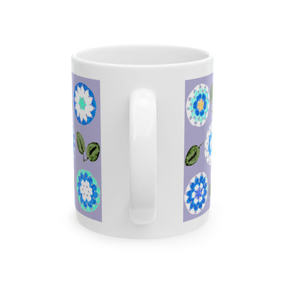 Coffee Mug Design Image--Crochet Pattern Blue Purple