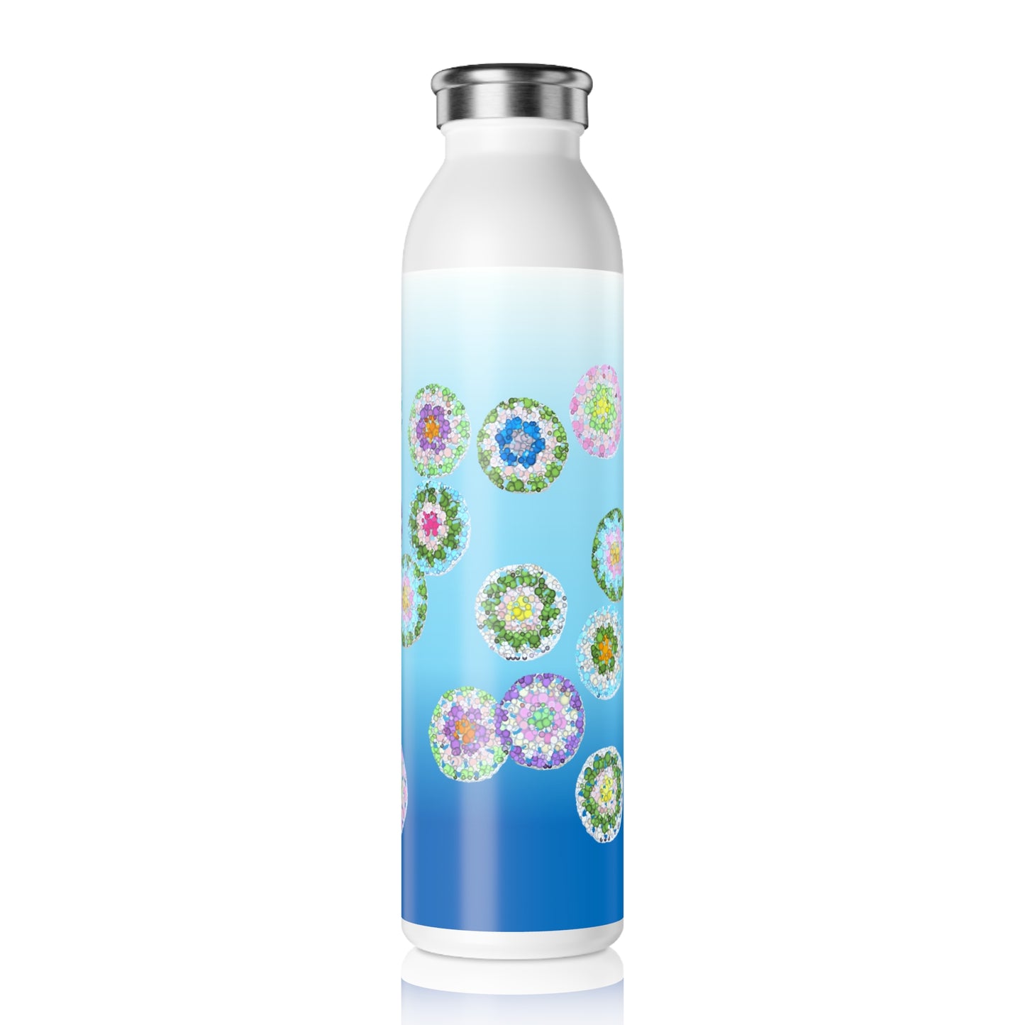 Insluted Double-Walled Stainless Steel Slim Water Bottle, Polar Ice 600ml