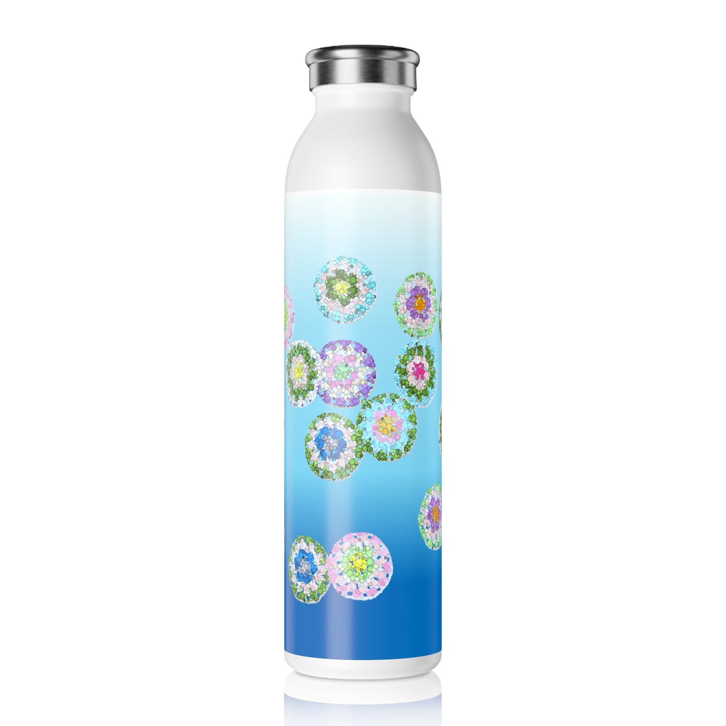 Insluted Double-Walled Stainless Steel Slim Water Bottle, Polar Ice 600ml