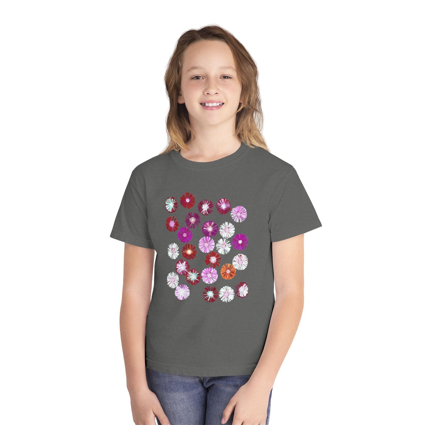Floral Youth Midweight Tee for Spring Celebrations