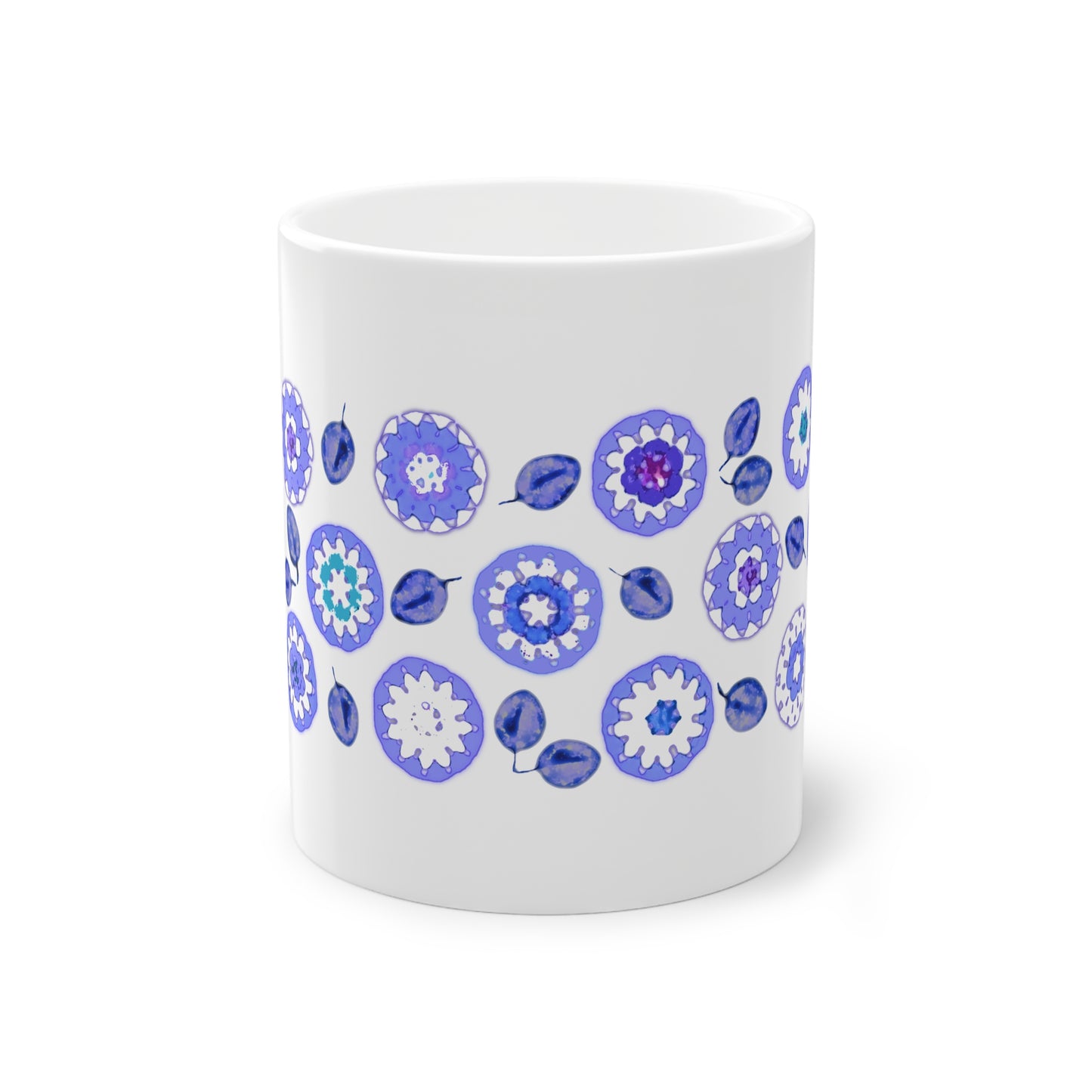Coffee Mug Design Image--Indigo Crochet Pattern On White