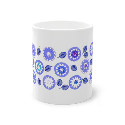 Coffee Mug Design Image--Indigo Crochet Pattern On White