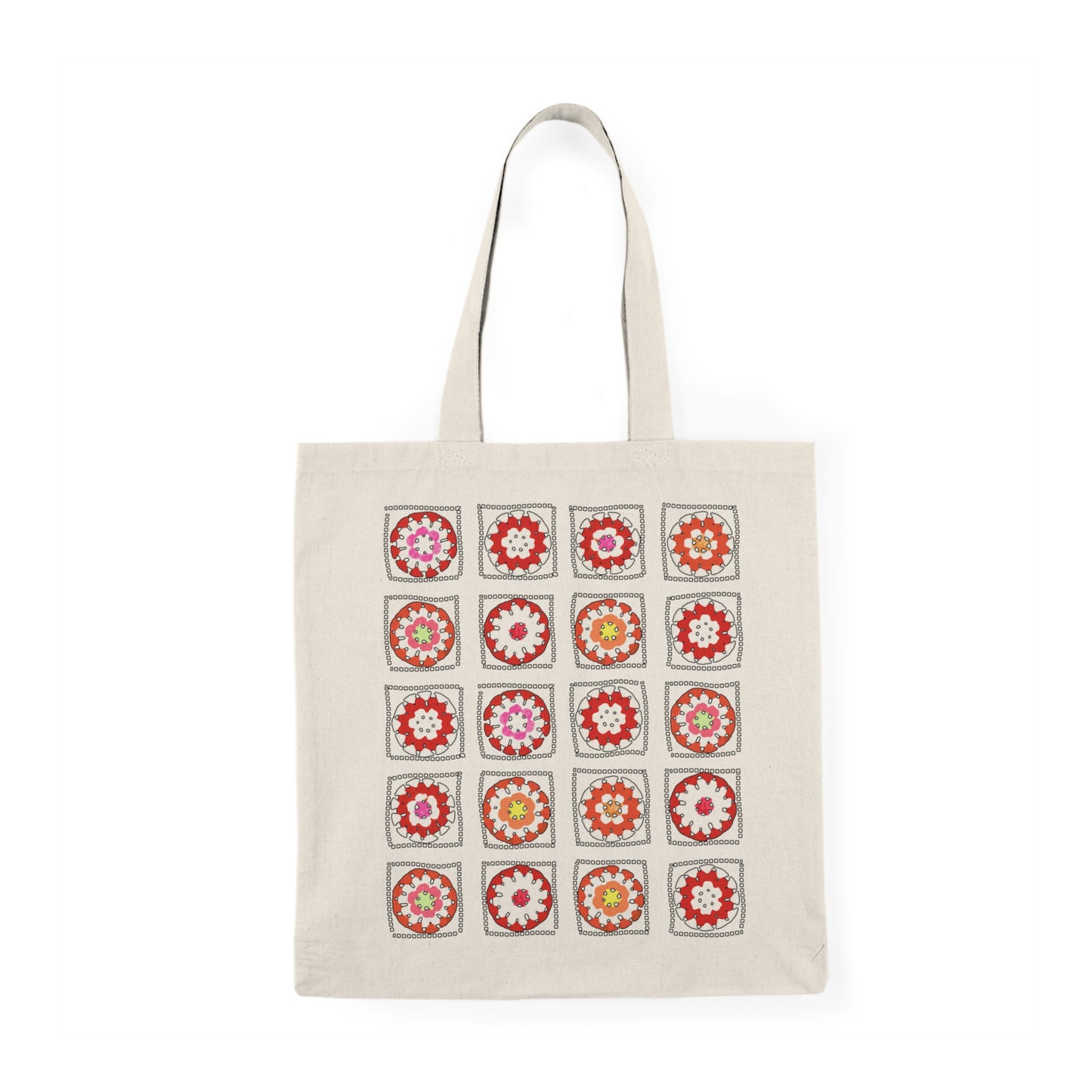 Crochet Pattern Print Natural Tote Bag