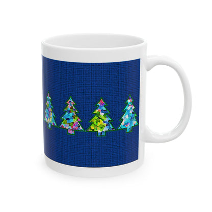 Coffee Mug Design Image--Texturerized Christmas Tree In Midnight Blue