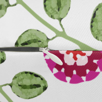 Floral Lumbar Pillow — Pink Crochet Floral Pattern