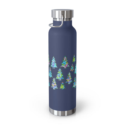 Christmas Tree Pattern Print Copper Bottle, 22oz