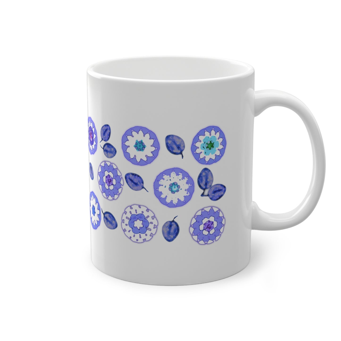 Coffee Mug Design Image--Indigo Crochet Pattern On White