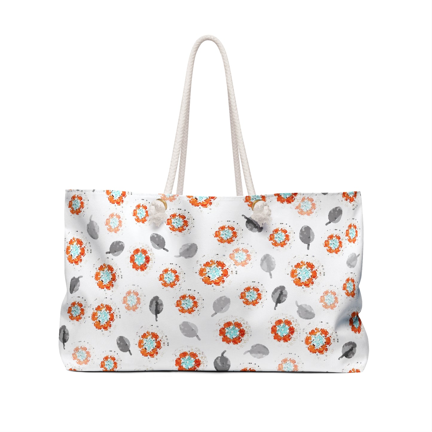 Orange Flower Weekender Bag