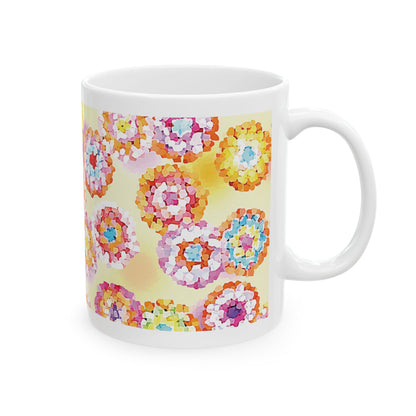 Floral Ceramic Mug Yellow