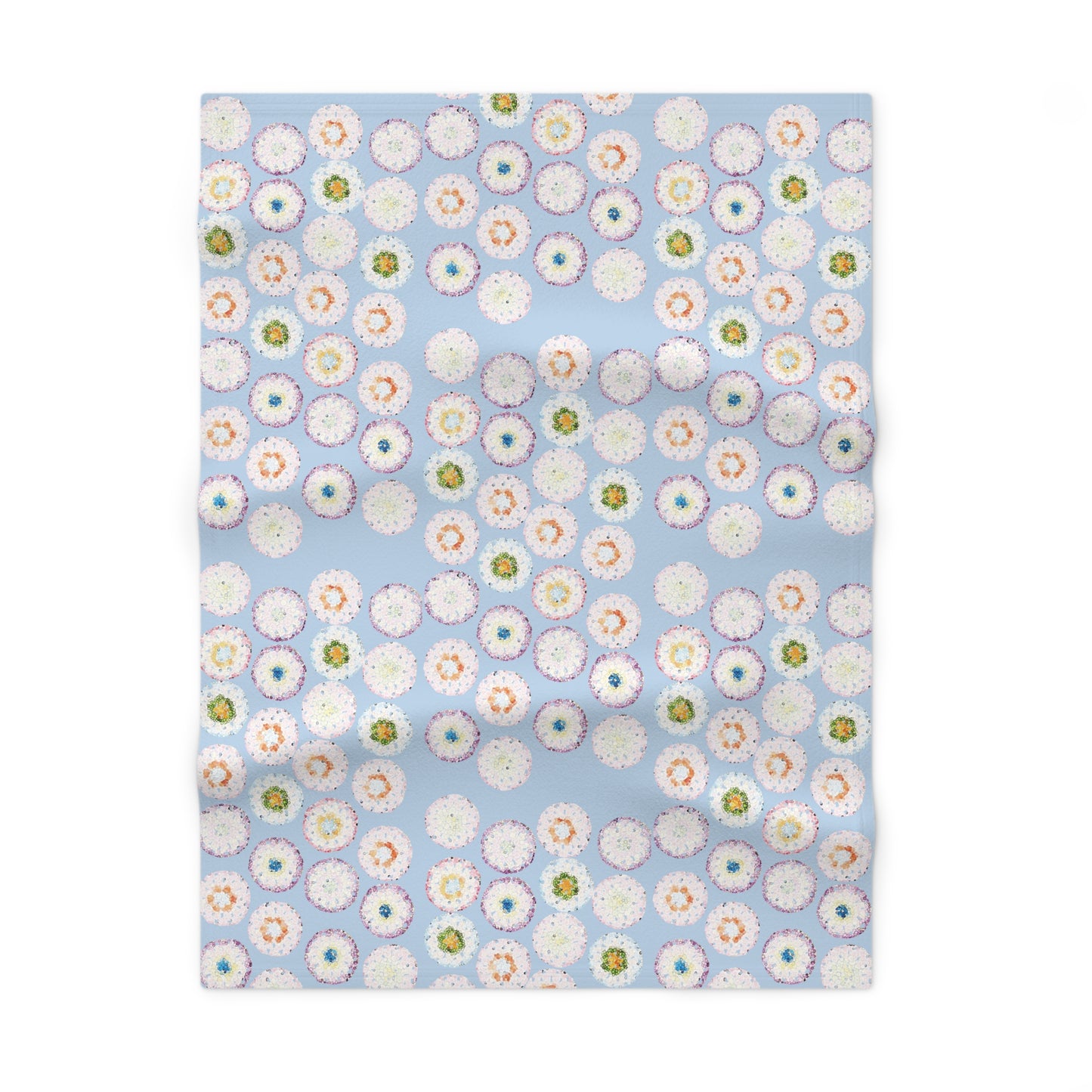 Soft Fleece Baby Blanket Floral Pattern Baby Blue 30" × 40"