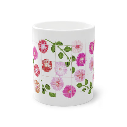 Morning Glory Tile Coffee Mug Design Image-- white