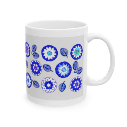Coffee Mug Design Image--Coblt Blue Crochet Pattern In Grey