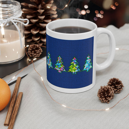 Coffee Mug Design Image--Texturerized Christmas Tree In Midnight Blue
